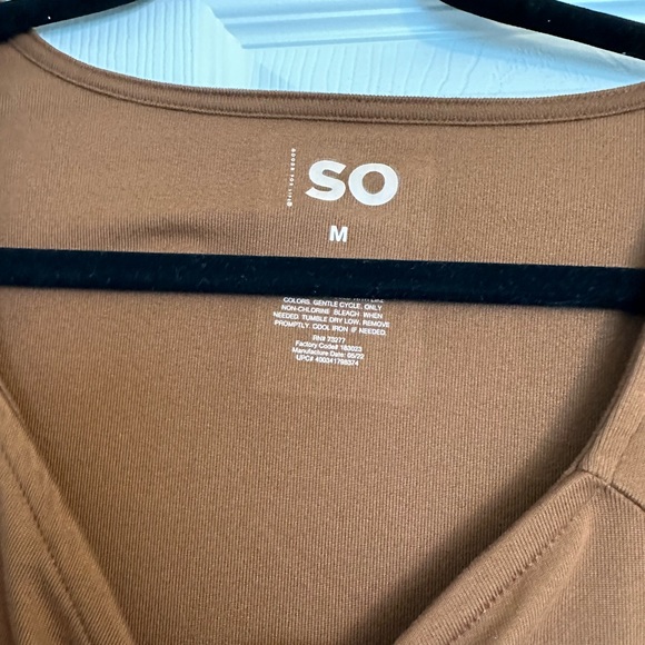 SO Long Sleeve Brown Midi Dress - Picture 2 of 4